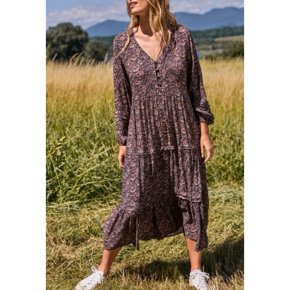 Faherty Isabella Long Sleeve Dress